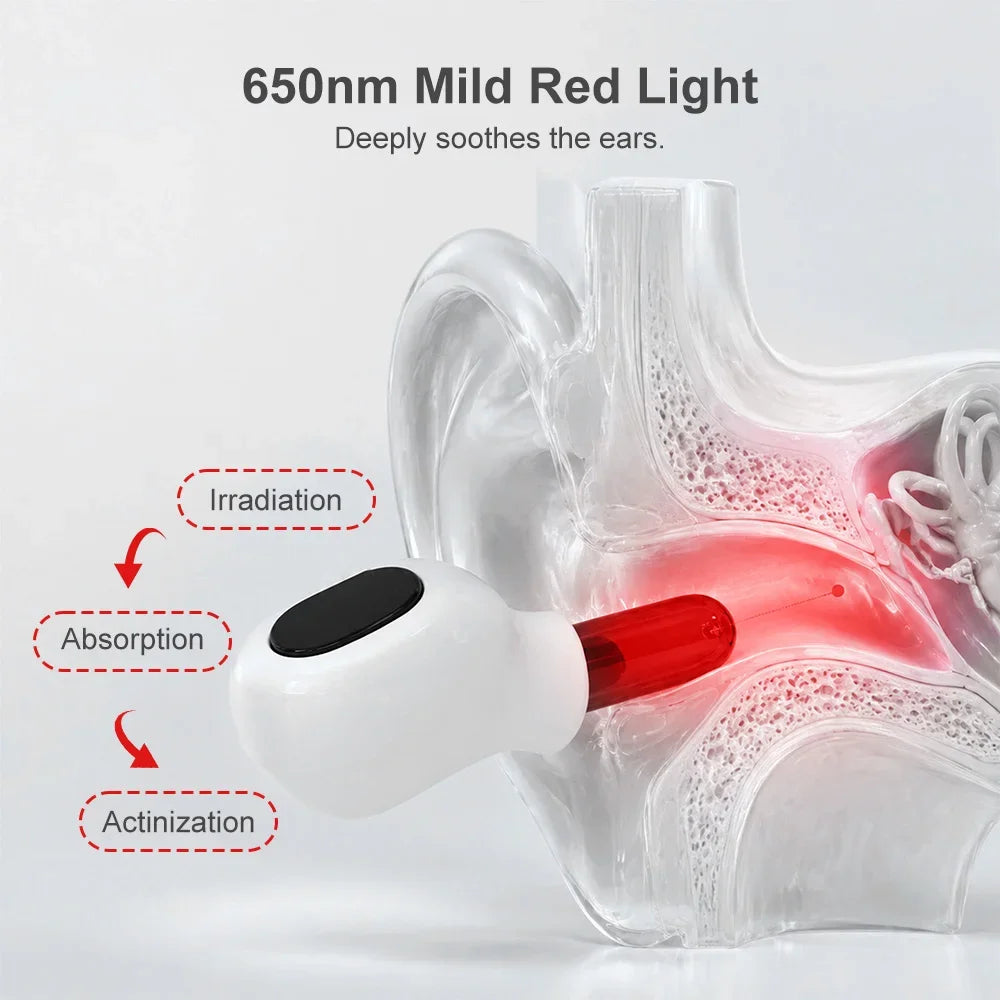 650nm Earplug Otitis Media Ear Laser Red Light Therapy Irradiation Ear Canal Laser Tinnitus Deafness Physiotherapy Meter