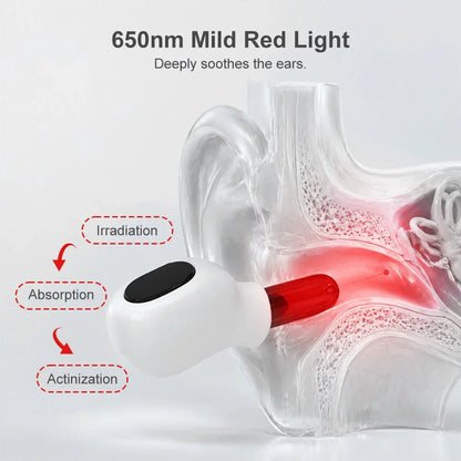 650nm Earplug Otitis Media Ear Laser Red Light Therapy Irradiation Ear Canal Laser Tinnitus Deafness Physiotherapy Meter
