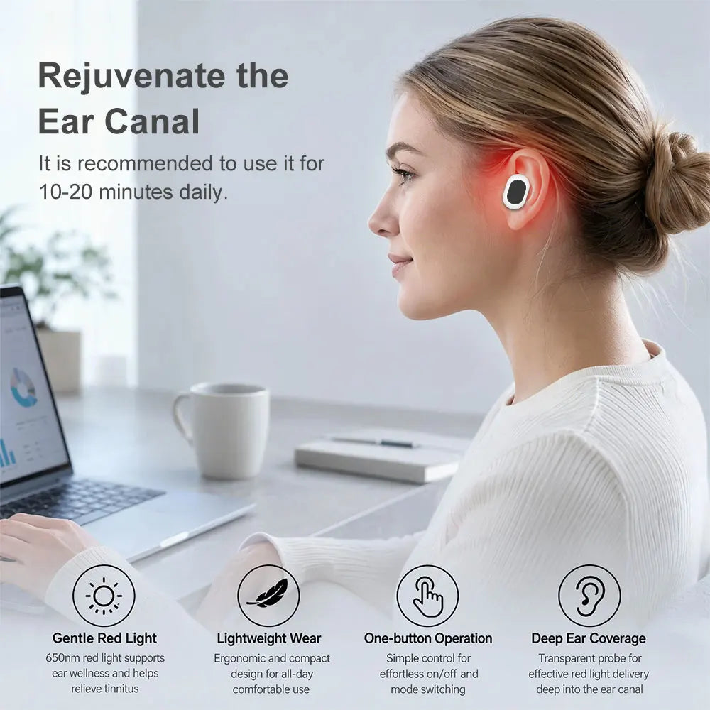 650nm Earplug Otitis Media Ear Laser Red Light Therapy Irradiation Ear Canal Laser Tinnitus Deafness Physiotherapy Meter