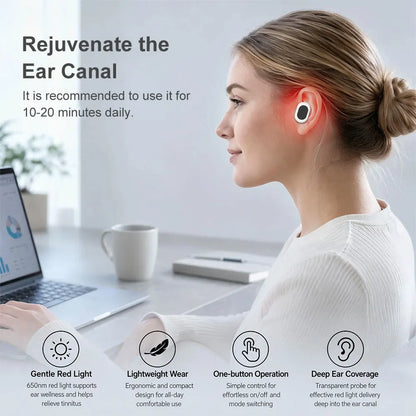 650nm Earplug Otitis Media Ear Laser Red Light Therapy Irradiation Ear Canal Laser Tinnitus Deafness Physiotherapy Meter